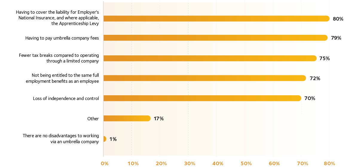 7 What are the disadvantages if any of working via an umbrella company